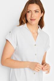 Long Tall Sally White Linen Look Button Through Shirt Dress - Image 4 of 4