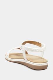 Yours Curve White Lilly Wide Fit Wide Fit Diamante Flower Sandals - Image 3 of 5