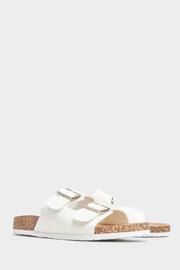 Yours Curve White Dark Wide Fit Wide Fit Diamante Flower Sandals - Image 2 of 5