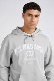 U.S. Polo Assn. Mens Classic Fit Grey Premium Graphic Hoodie - Image 4 of 7
