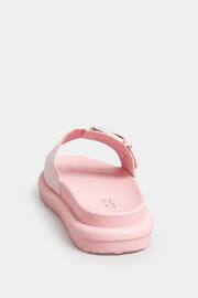 Yours Curve Pink Wide Fit Wide Fit Diamante Flower Sandals - Image 4 of 5