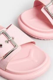 Yours Curve Pink Wide Fit Wide Fit Diamante Flower Sandals - Image 5 of 5