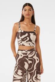 Forever New Brown Pure Linen Patricia Printed Top - Image 2 of 5