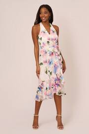 Adrianna Papell White Printed High-Low Dress - Image 1 of 7