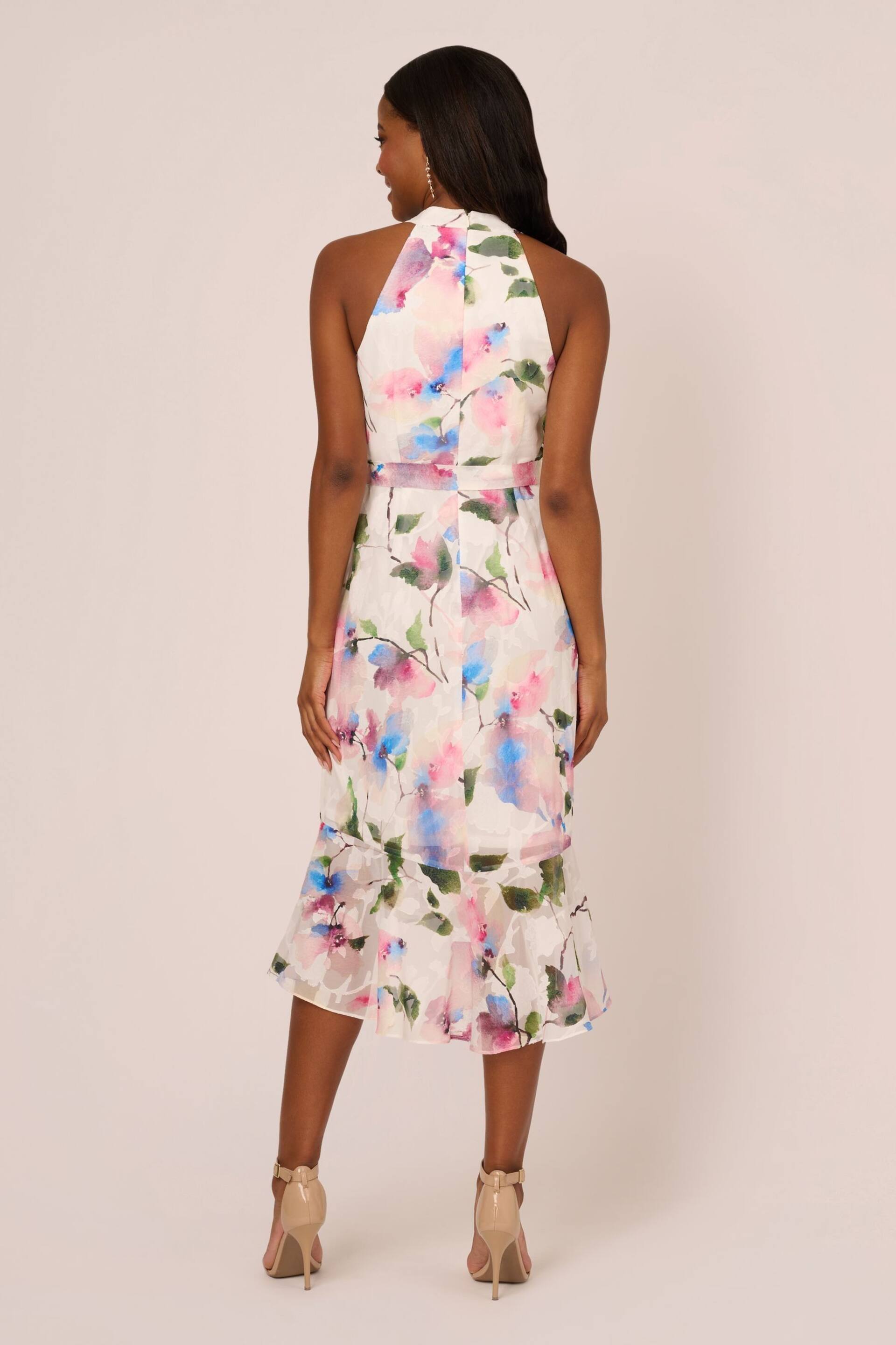 Adrianna Papell White Printed High-Low Dress - Image 2 of 7