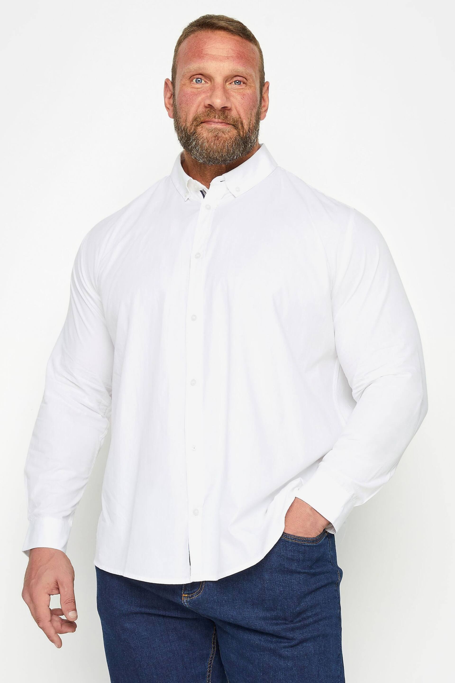 BadRhino Big & Tall White Long Sleeve Poplin Shirt - Image 1 of 3