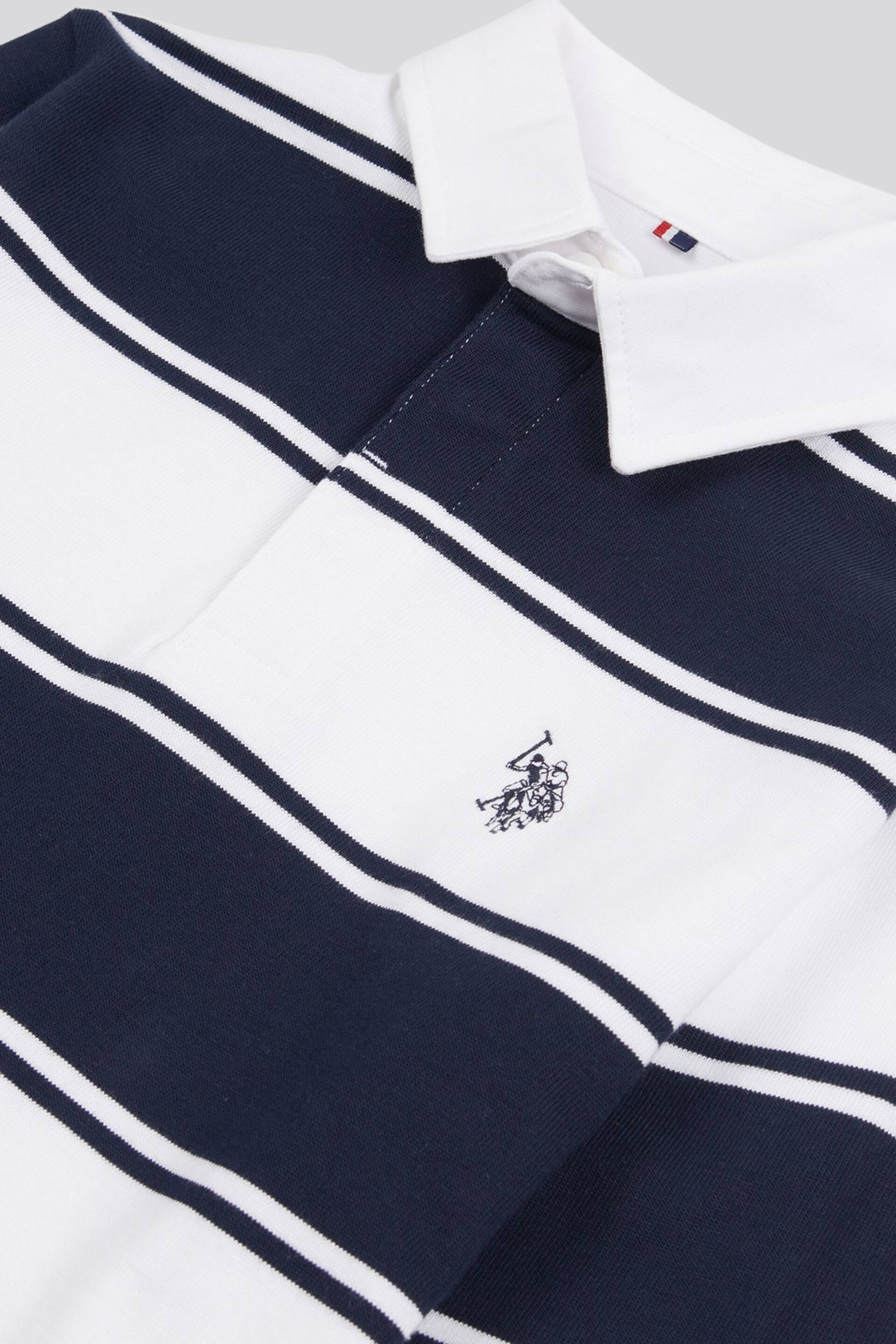 U.S. Polo Assn. Boys Striped Rugby White Shirt - Image 3 of 3