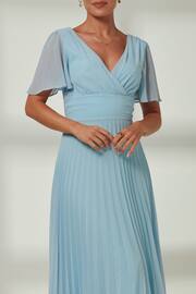 Jolie Moi Blue Elene Pleated High Low Chiffon Maxi Dress - Image 3 of 6