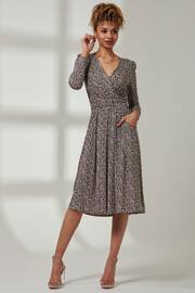 Jolie Moi Animal Print Rafella Long Sleeve Midi Dress - Image 5 of 6