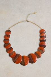 White Stuff Orange Resin Wood Mix Necklace - Image 1 of 2