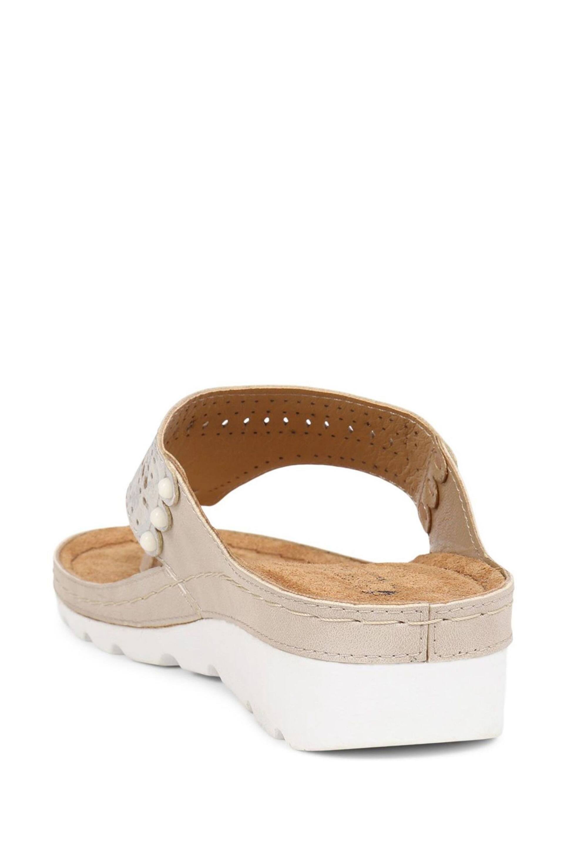 Pavers Natural Leather T Bar Sandals - Image 2 of 5
