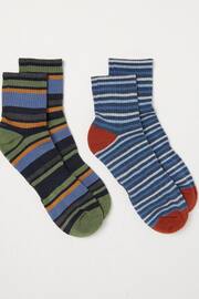 FatFace Blue Short Outdoor Socks 2 Pack - Image 1 of 2
