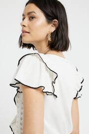 River Island Cream Frill Detailed Knitted Top - Image 4 of 6