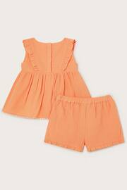 Monsoon Orange Baby Sealife Embroidered Top & Shorts Set - Image 2 of 3