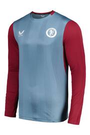 Castore Blue Long Sleeve Aston Villa Players Training Top - Image 3 of 3