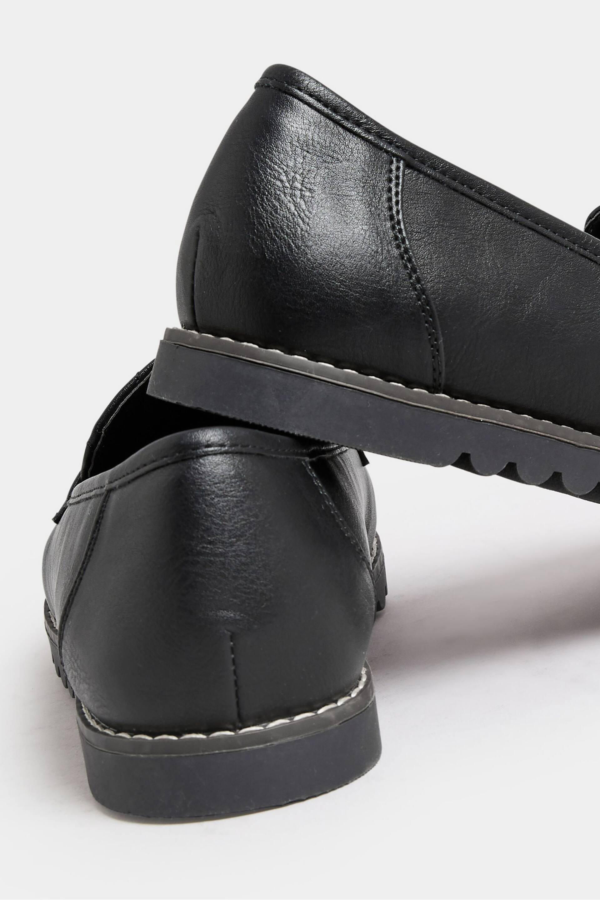 Yours Curve Black Extra Wide Fit Quilted Loafers - Image 4 of 5