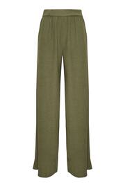 Long Tall Sally Green Long Tall Sally Textured Wide Leg Trousers - Image 6 of 6