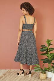 Mela Black Dalmatian Print Midi Skirt - Image 3 of 4