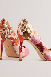 Ted Baker Cream Floral High Heeled Caaraa Pumps With River Of Gold Heel - Image 3 of 5