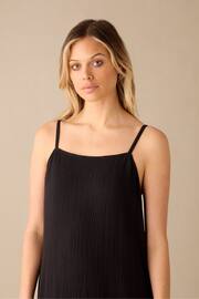 Ro&Zo Black Tiered Hem Strappy Cheesecloth Dress - Image 4 of 5