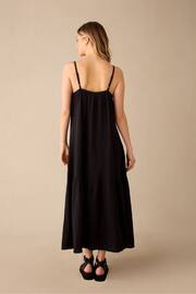 Ro&Zo Black Tiered Hem Strappy Cheesecloth Dress - Image 5 of 5