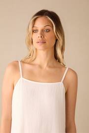 Ro&Zo White Tiered Hem Strappy Cheesecloth Dress - Image 4 of 5