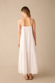 Ro&Zo White Tiered Hem Strappy Cheesecloth Dress - Image 5 of 5