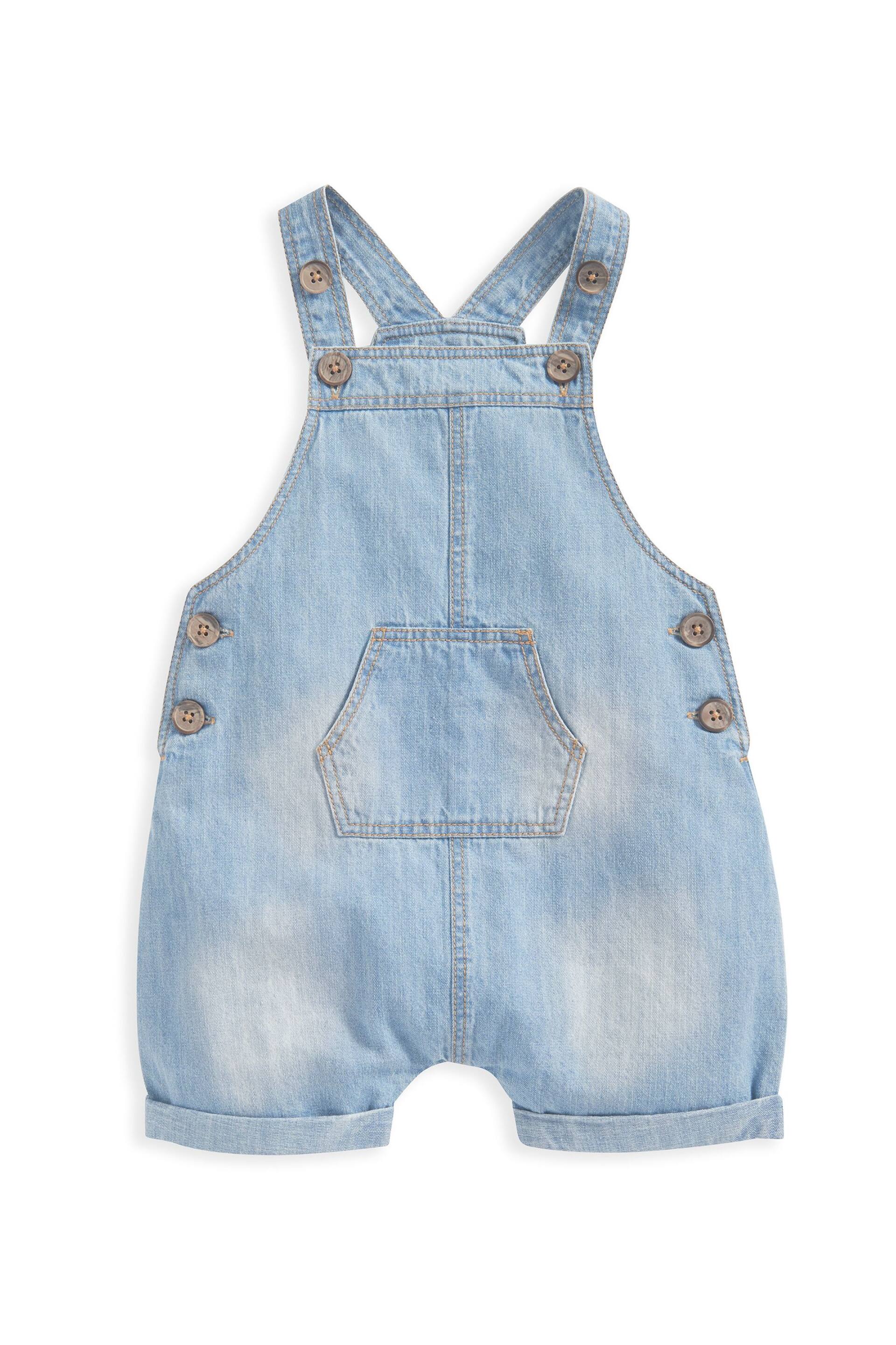 Mamas & Papas Blue Denim Dungaree 2 Piece Set - Image 4 of 5