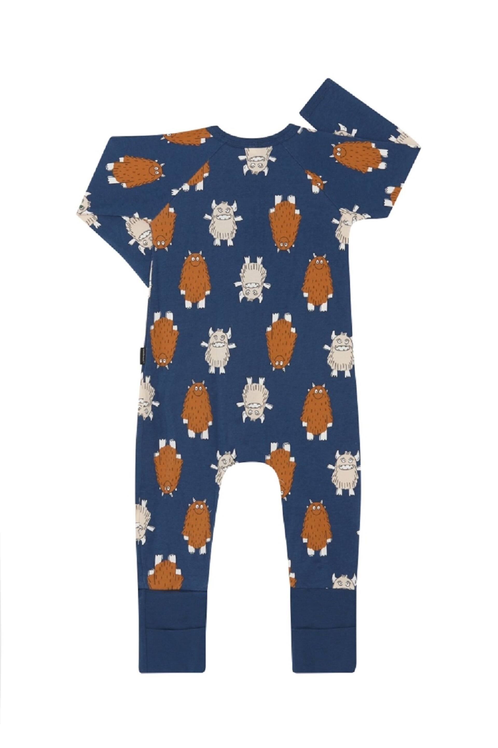 Bonds Blue Monster Print Zip Sleepsuit - Image 2 of 4