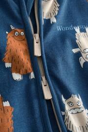 Bonds Blue Monster Print Zip Sleepsuit - Image 3 of 4
