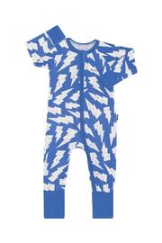 Bonds Blue Lightning Bolt Print Zip Sleepsuit - Image 1 of 4