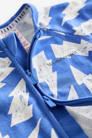 Bonds Blue Lightning Bolt Print Zip Sleepsuit - Image 3 of 4