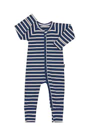 Bonds Blue Easy Stripe Zip Sleepsuit Wondersuit - Image 1 of 4