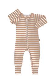 Bonds Natural Easy Stripe Zip Sleepsuit Wondersuit - Image 1 of 4