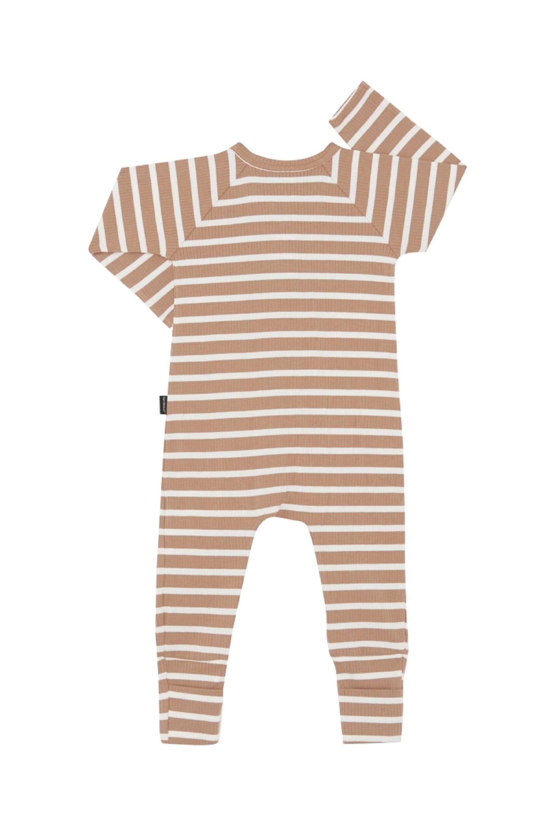Bonds Natural Easy Stripe Zip Sleepsuit Wondersuit - Image 2 of 4