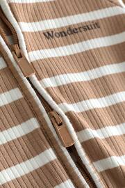 Bonds Natural Easy Stripe Zip Sleepsuit Wondersuit - Image 3 of 4