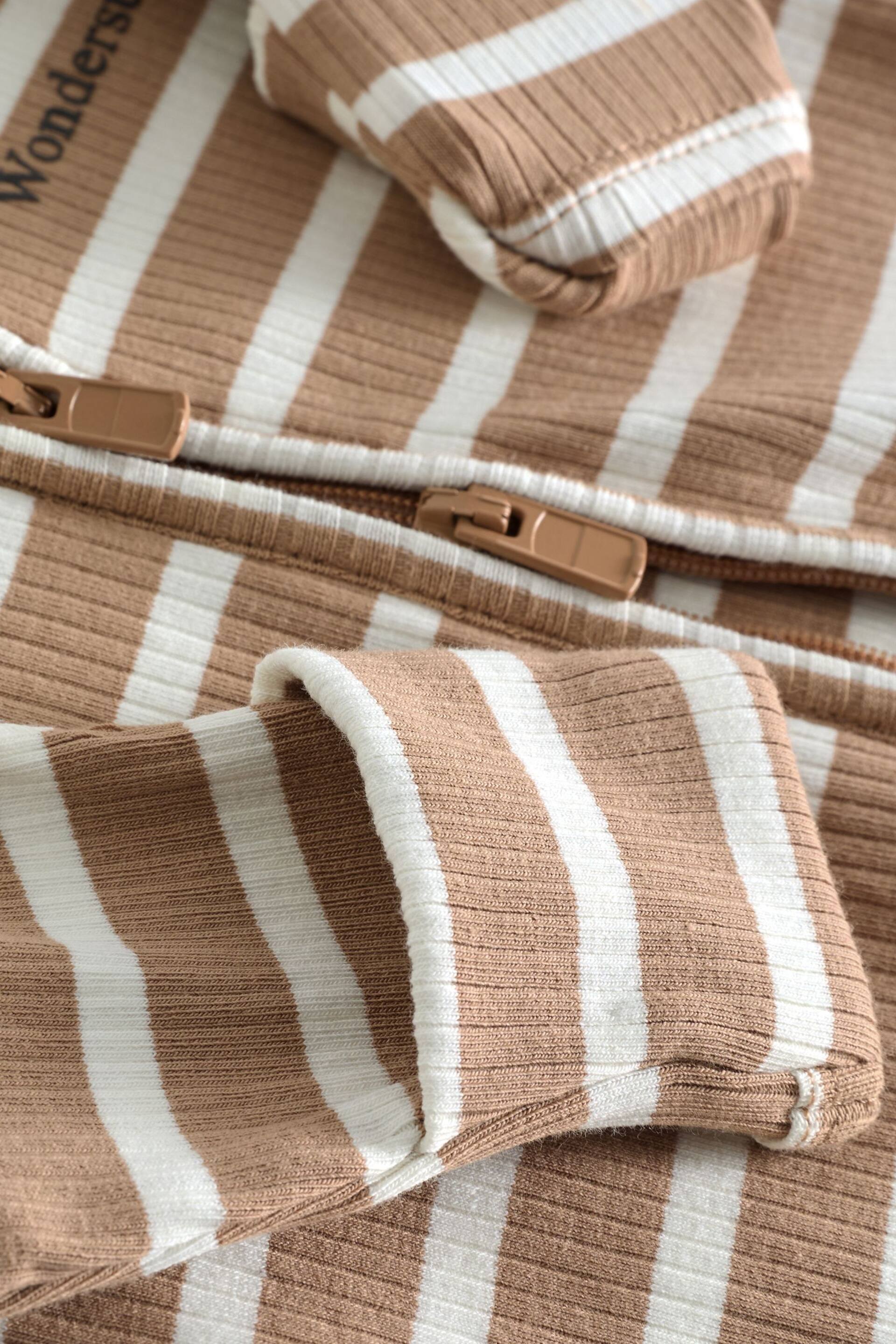 Bonds Natural Easy Stripe Zip Sleepsuit Wondersuit - Image 4 of 4