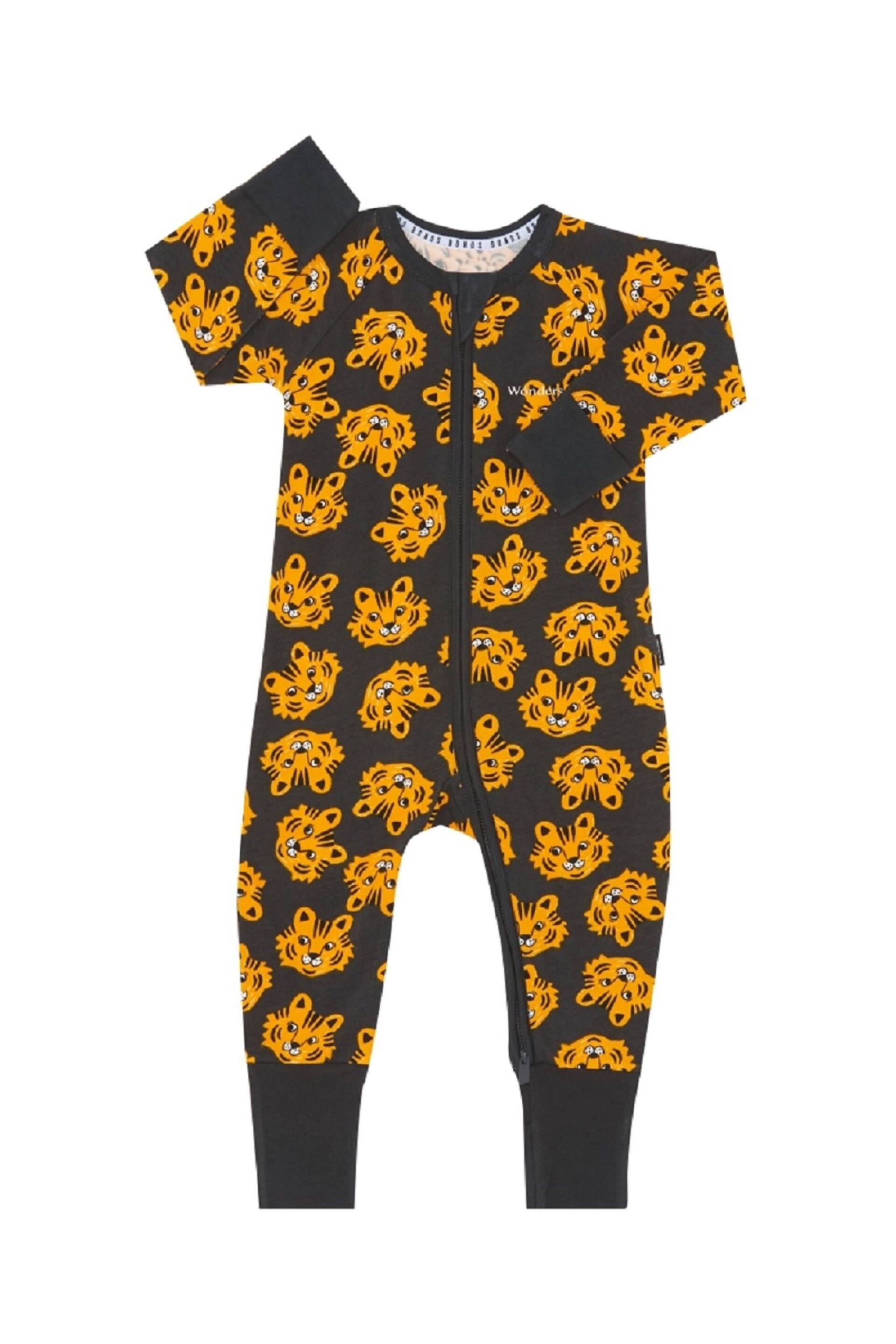 Bonds Grey Leopard Face Print Zip Sleepsuit Sleepsuit - Image 1 of 4