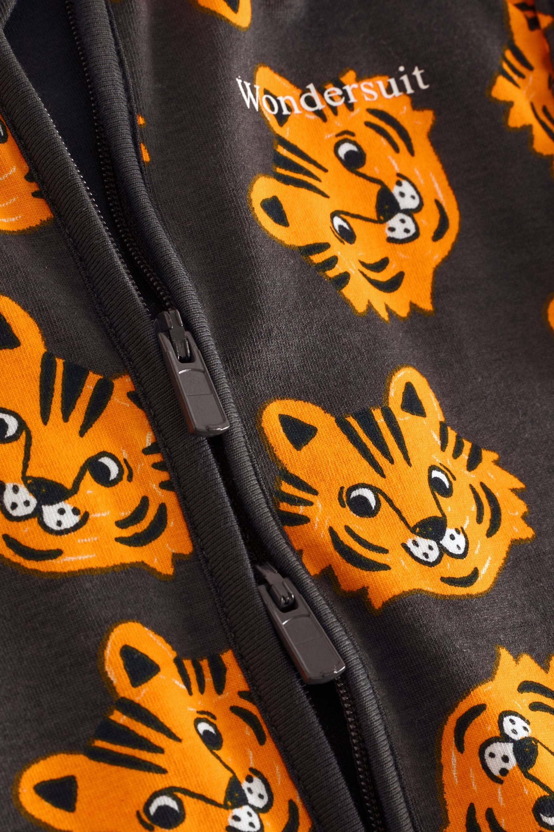 Bonds Grey Leopard Face Print Zip Sleepsuit Sleepsuit - Image 3 of 4
