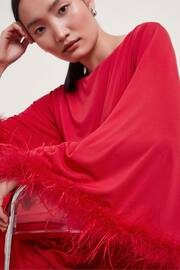 Monsoon Red Fi Feather Tunic Dress - Image 2 of 4