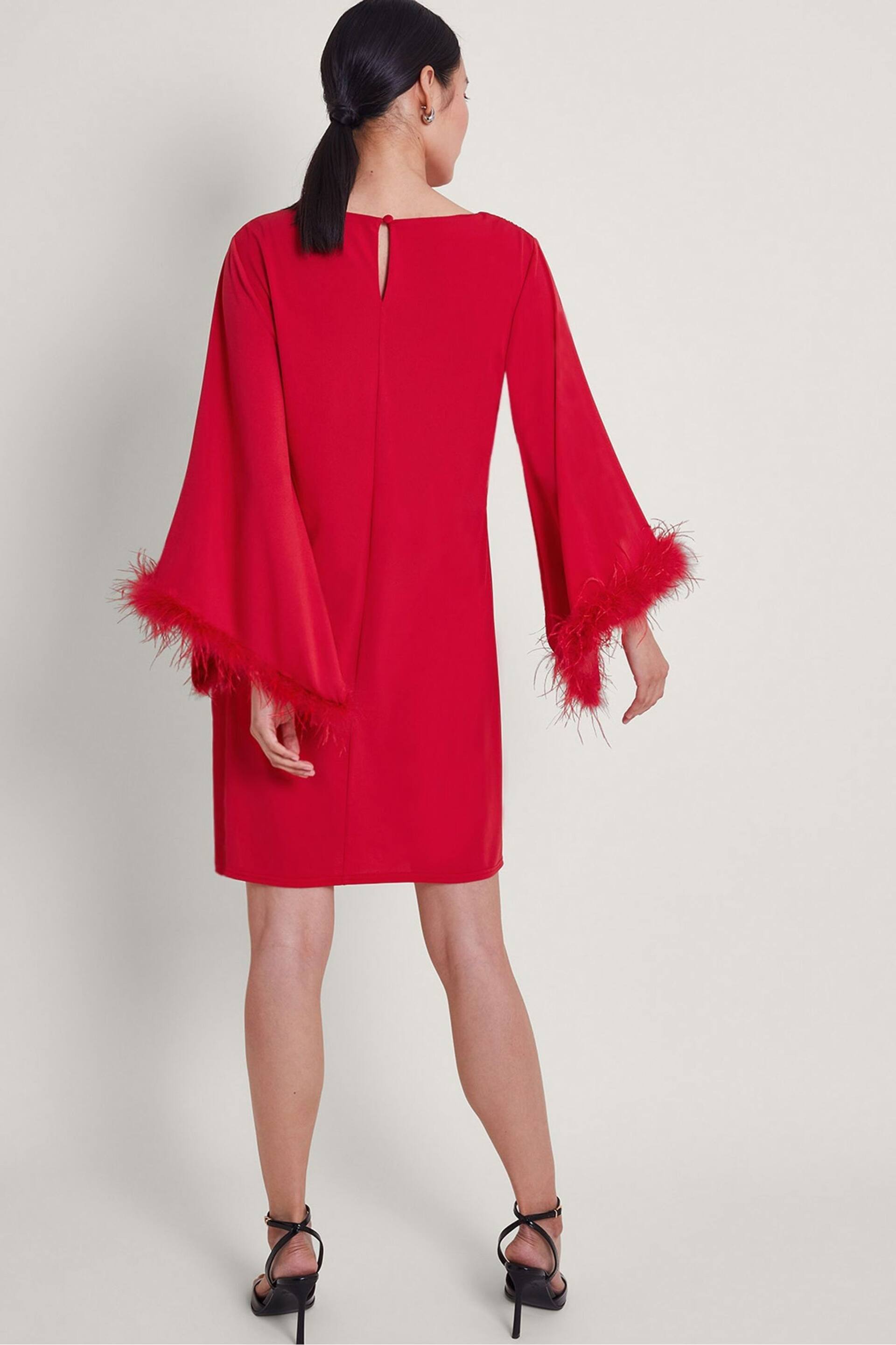 Monsoon Red Fi Feather Tunic Dress - Image 3 of 4