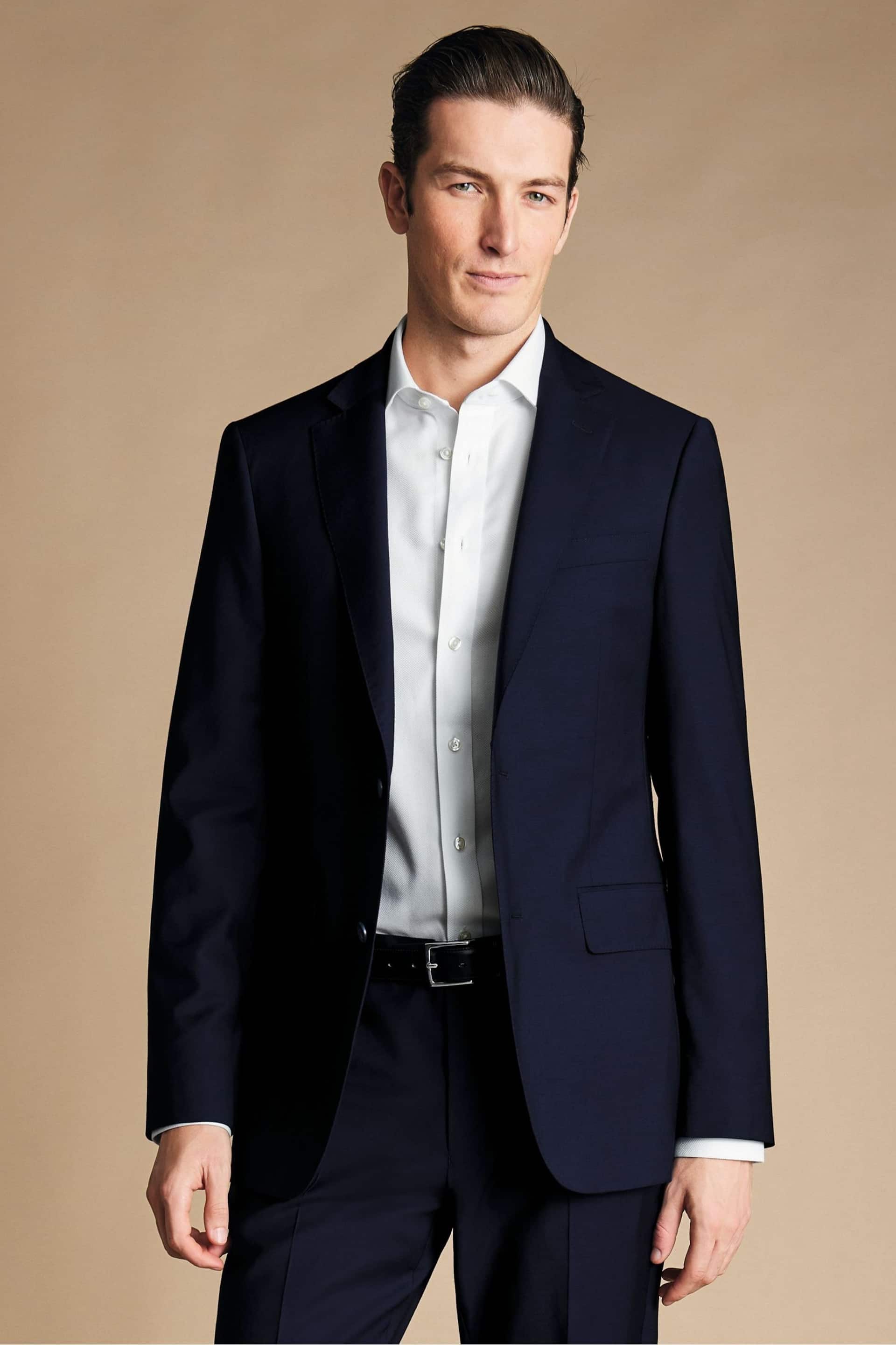 Charles Tyrwhitt Blue Slim Fit Italian Luxury Jacket - Image 1 of 5