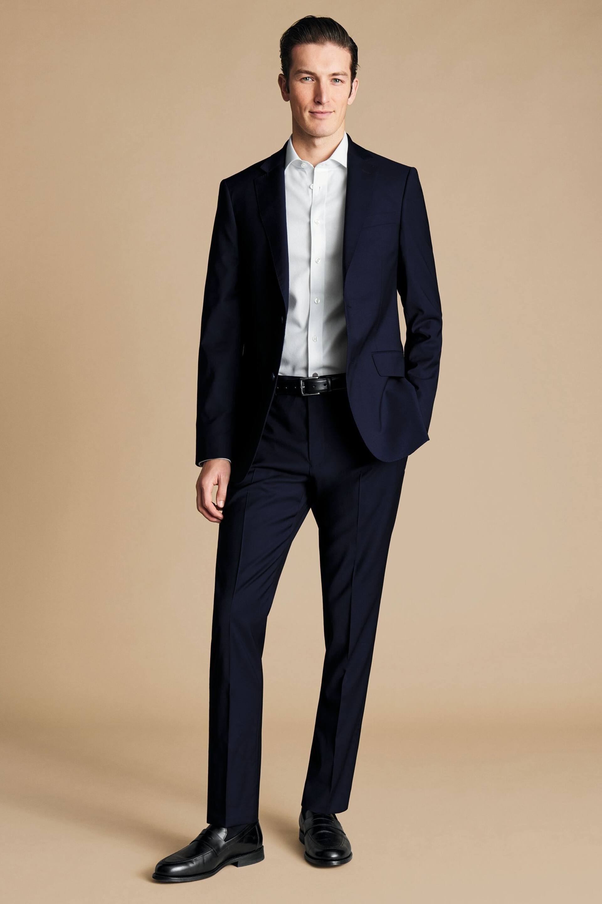 Charles Tyrwhitt Blue Slim Fit Italian Luxury Jacket - Image 4 of 5