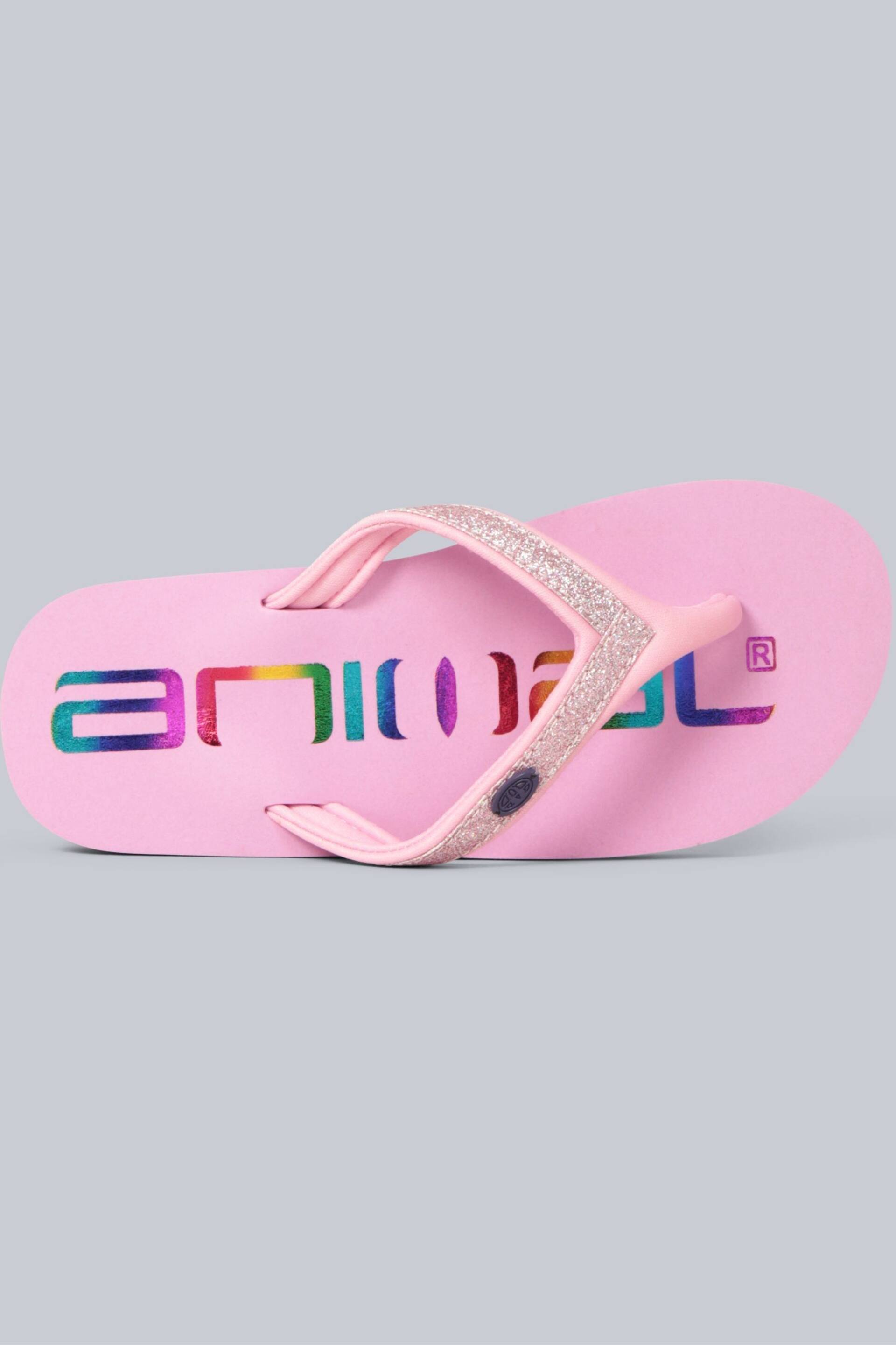Animal Kids Pink Swish Glitter Logo Flip Flops - Image 1 of 5