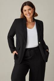 Live Unlimited Curve Linen Mix Black Blazer - Image 1 of 4