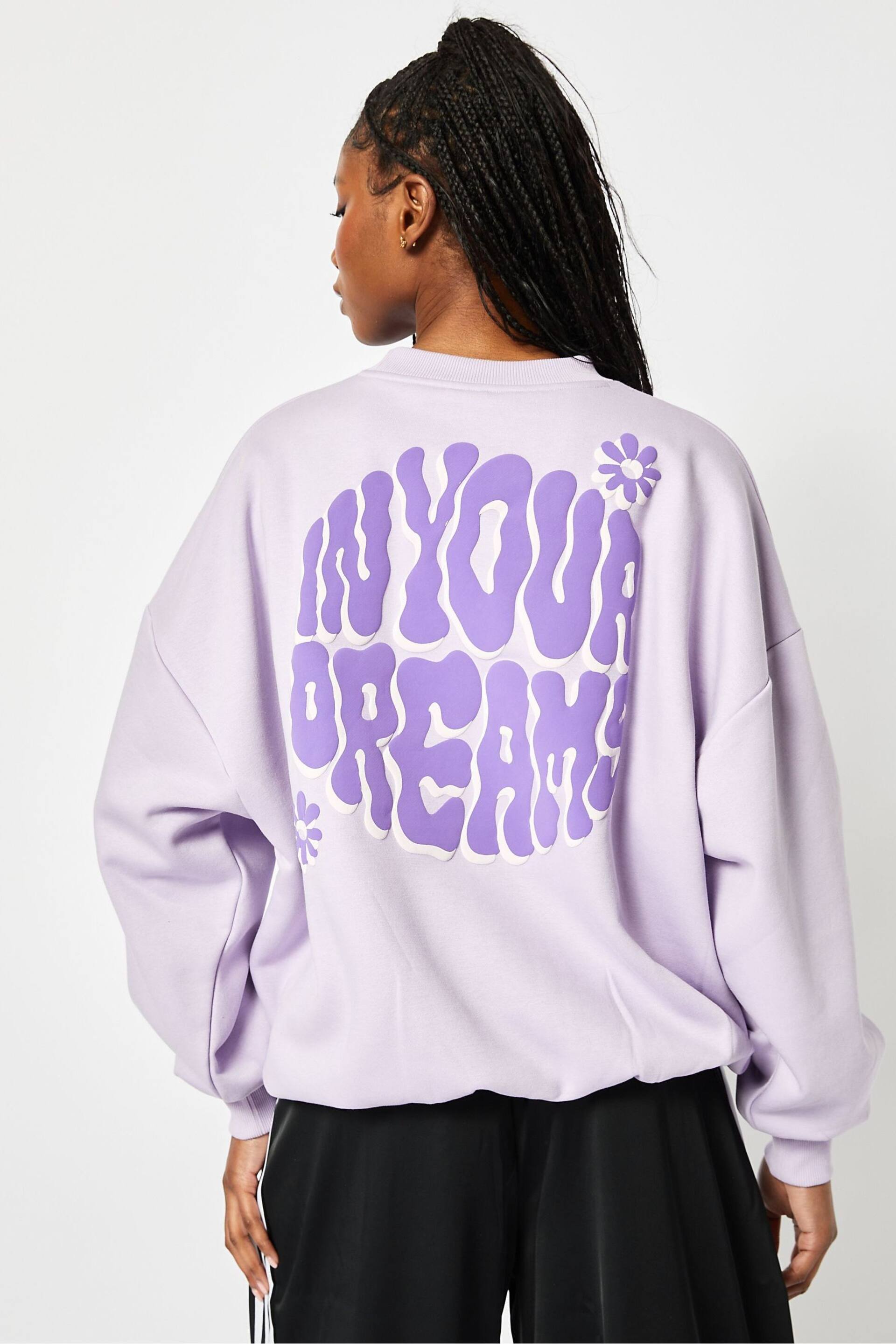 Skinnydip Oversized Purple In Your Dreams Sweatshirt - Image 1 of 4