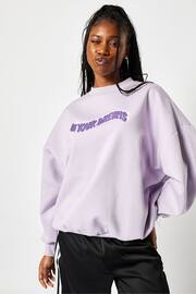 Skinnydip Oversized Purple In Your Dreams Sweatshirt - Image 3 of 4