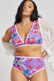 Figleaves Purple Frida Soft Plunge Bikini Top - Image 1 of 4