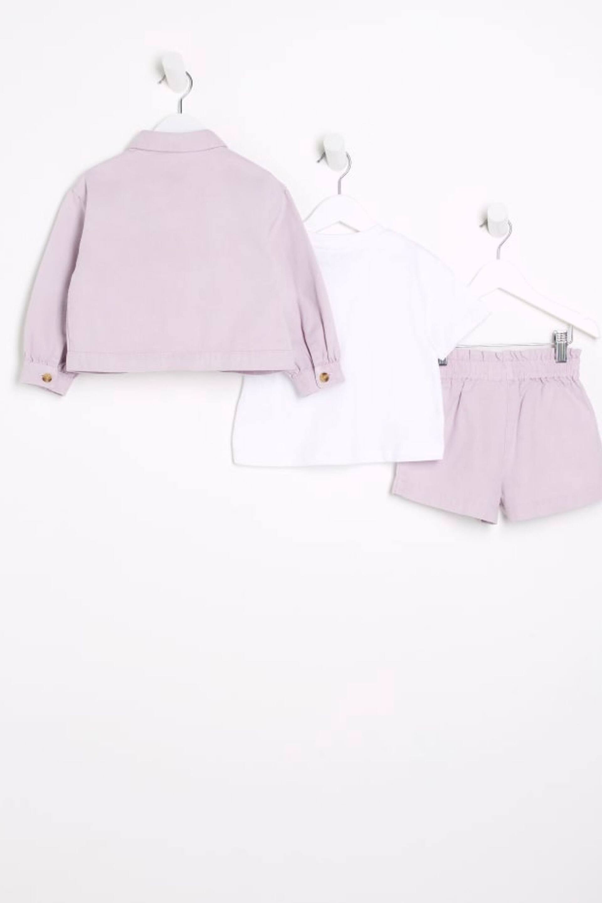 River Island Purple Girls 3 Piece Shacket Set - Image 6 of 6