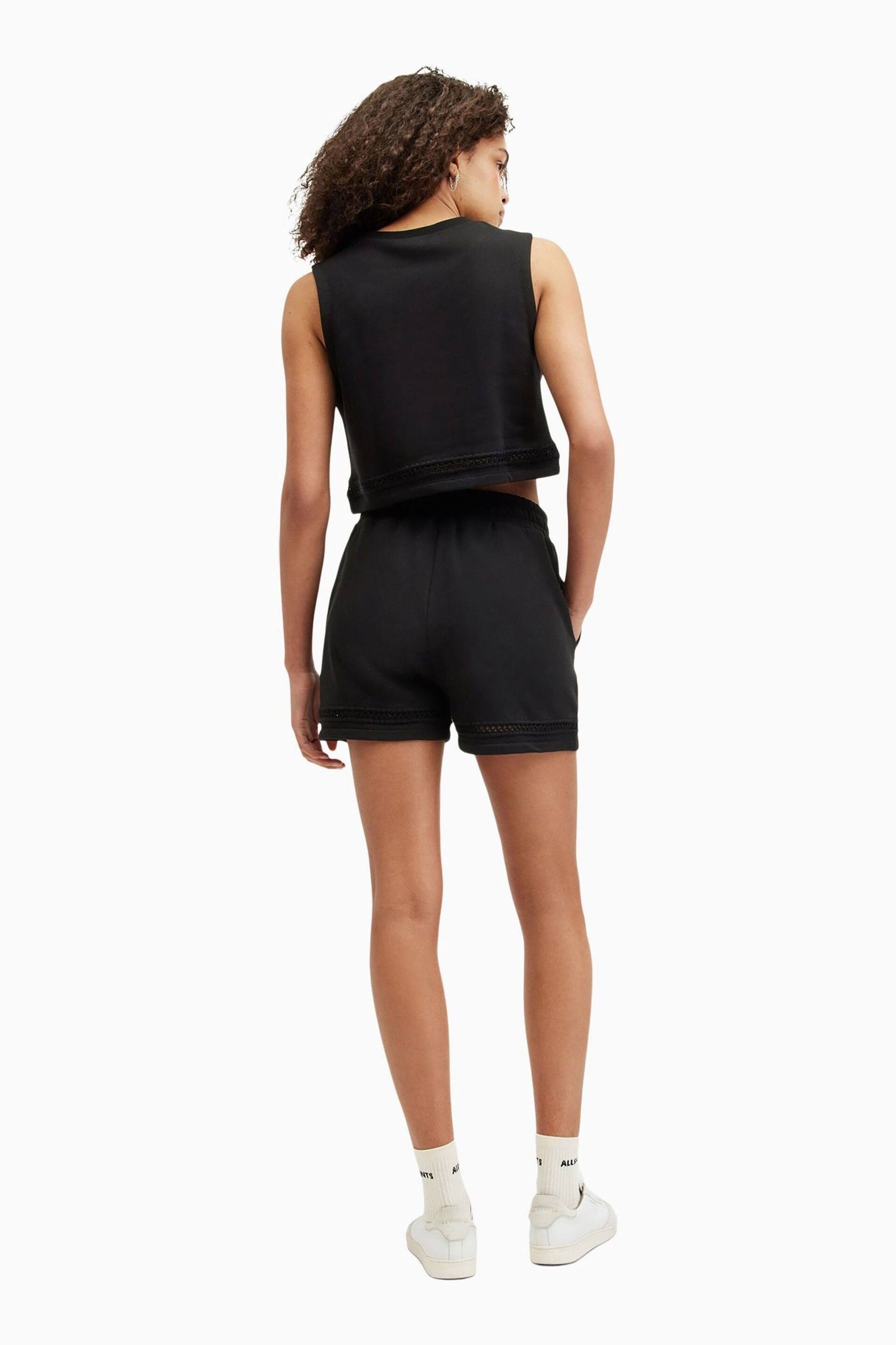 AllSaints Black Ewelina Lila Shorts - Image 5 of 6